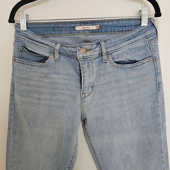 Levis Womens 711 Skinny Jeans- Light Indigo - Picture 3 of 9